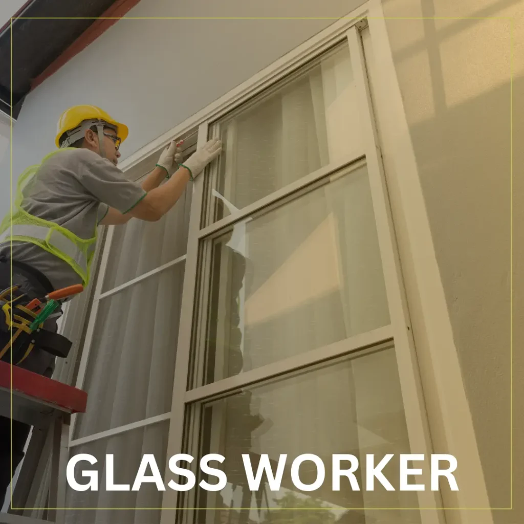 Skilled professional installing glass panels for a modern interior at Bukkry