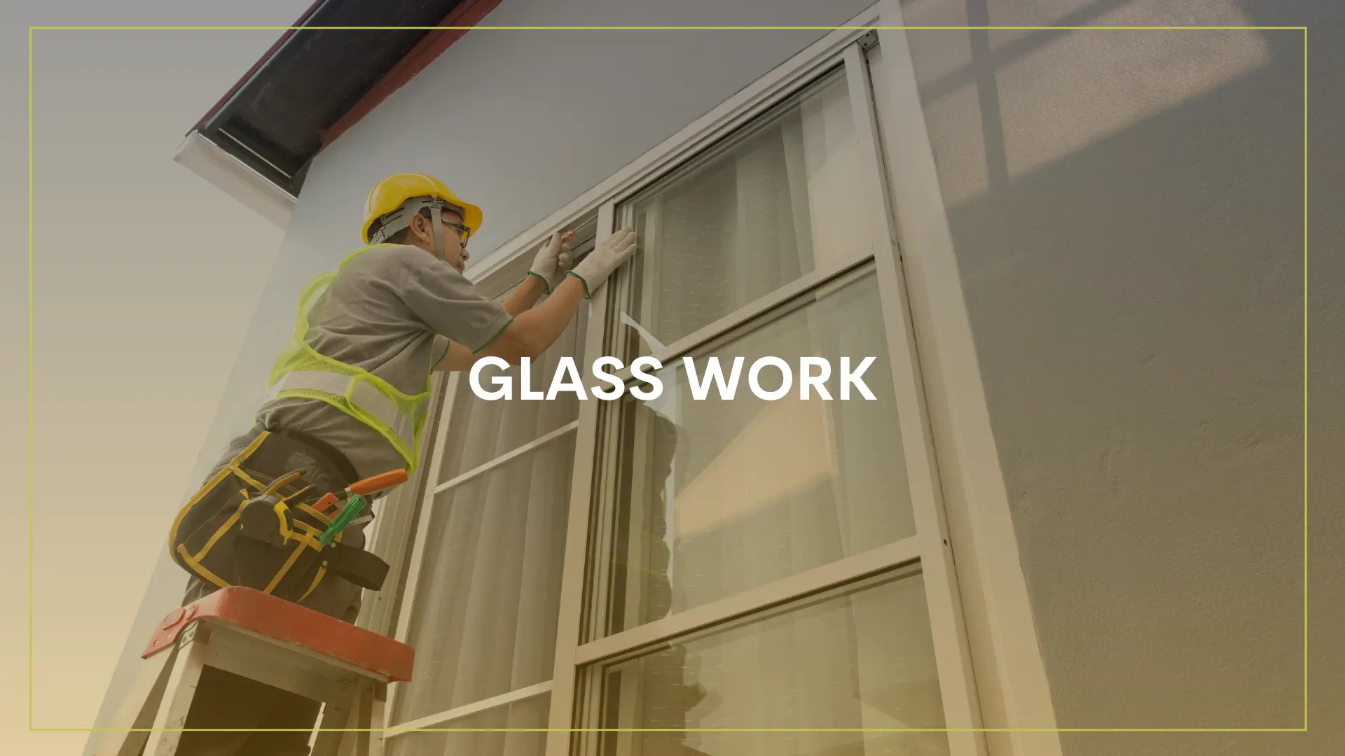 Skilled professional installing glass panels for a modern interior at Bukkry