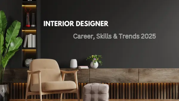 Interior design workspace showcasing trends & career paths for 2025.