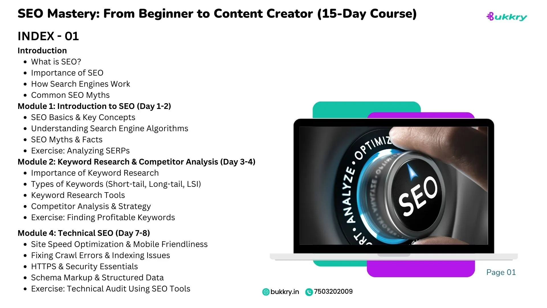 SEO Mastery Course: Earn up to ₹70K/month with Bukkry.