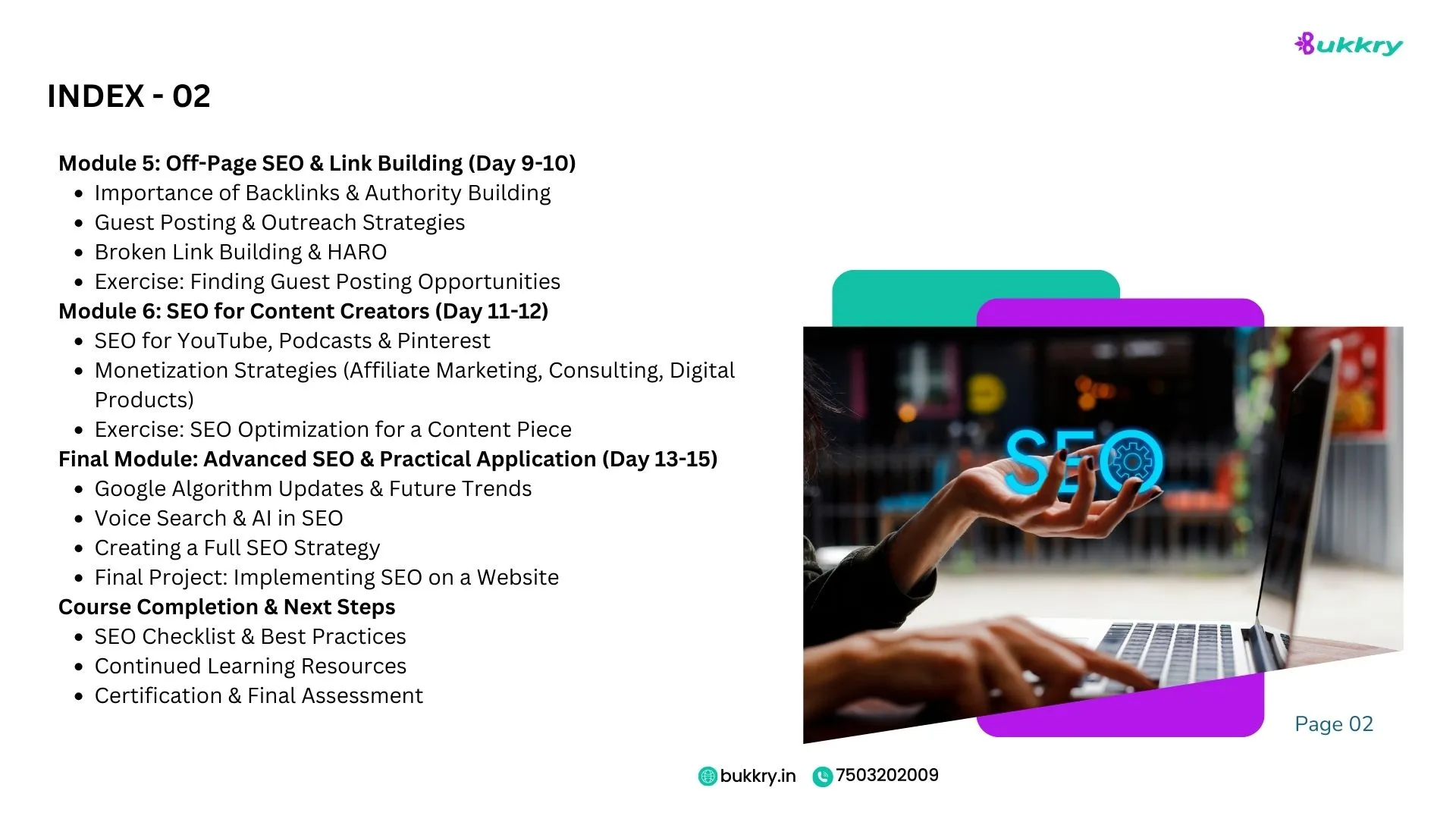 SEO Mastery Course: Earn up to ₹70K/month with Bukkry.