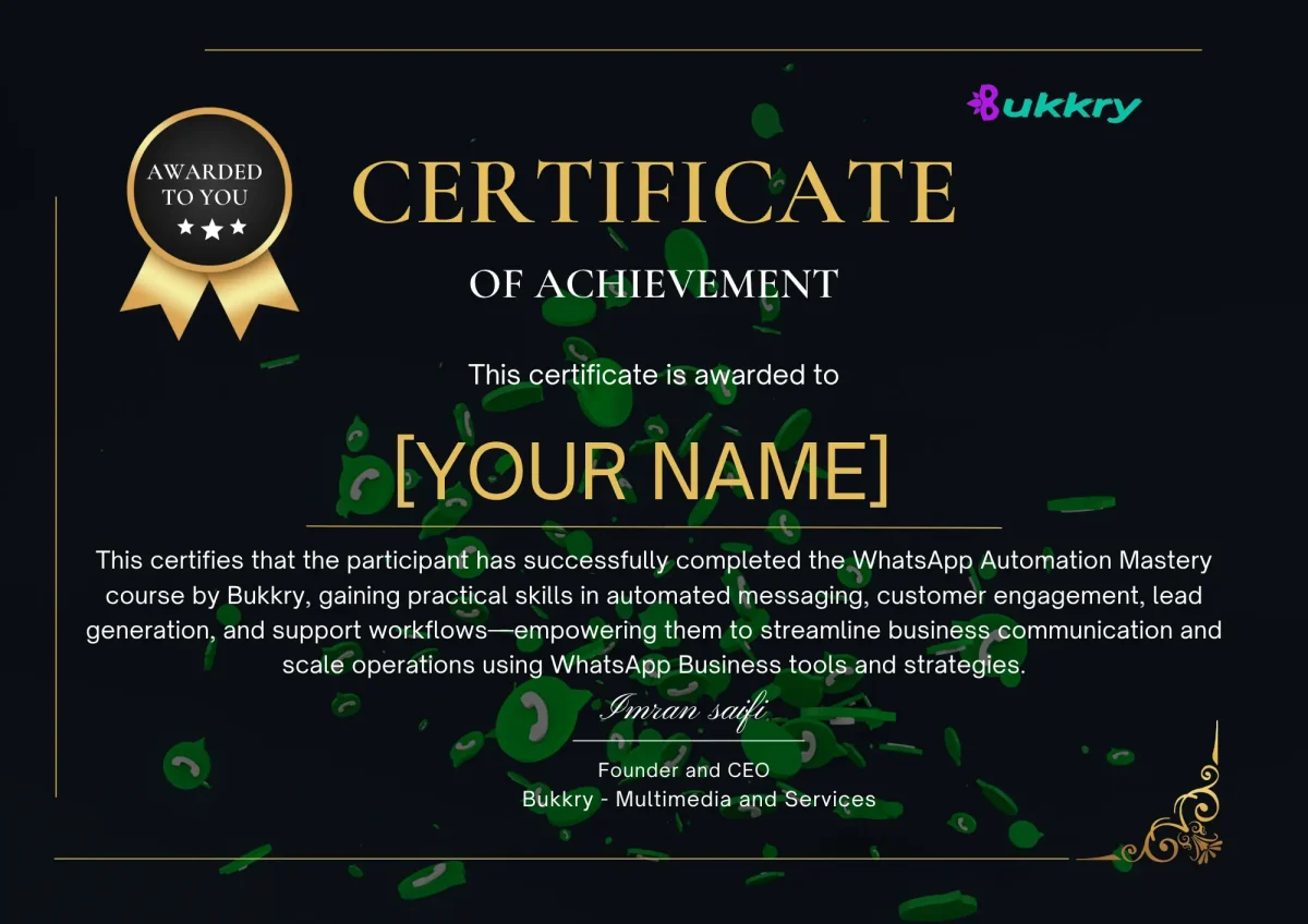 WhatsApp Automation Mastery Course by Bukkry