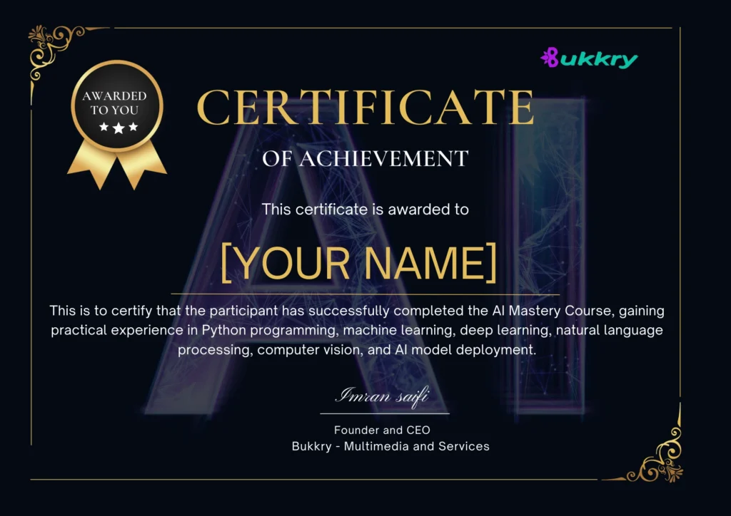 AI Mastery Course with Certificate by Bukkry