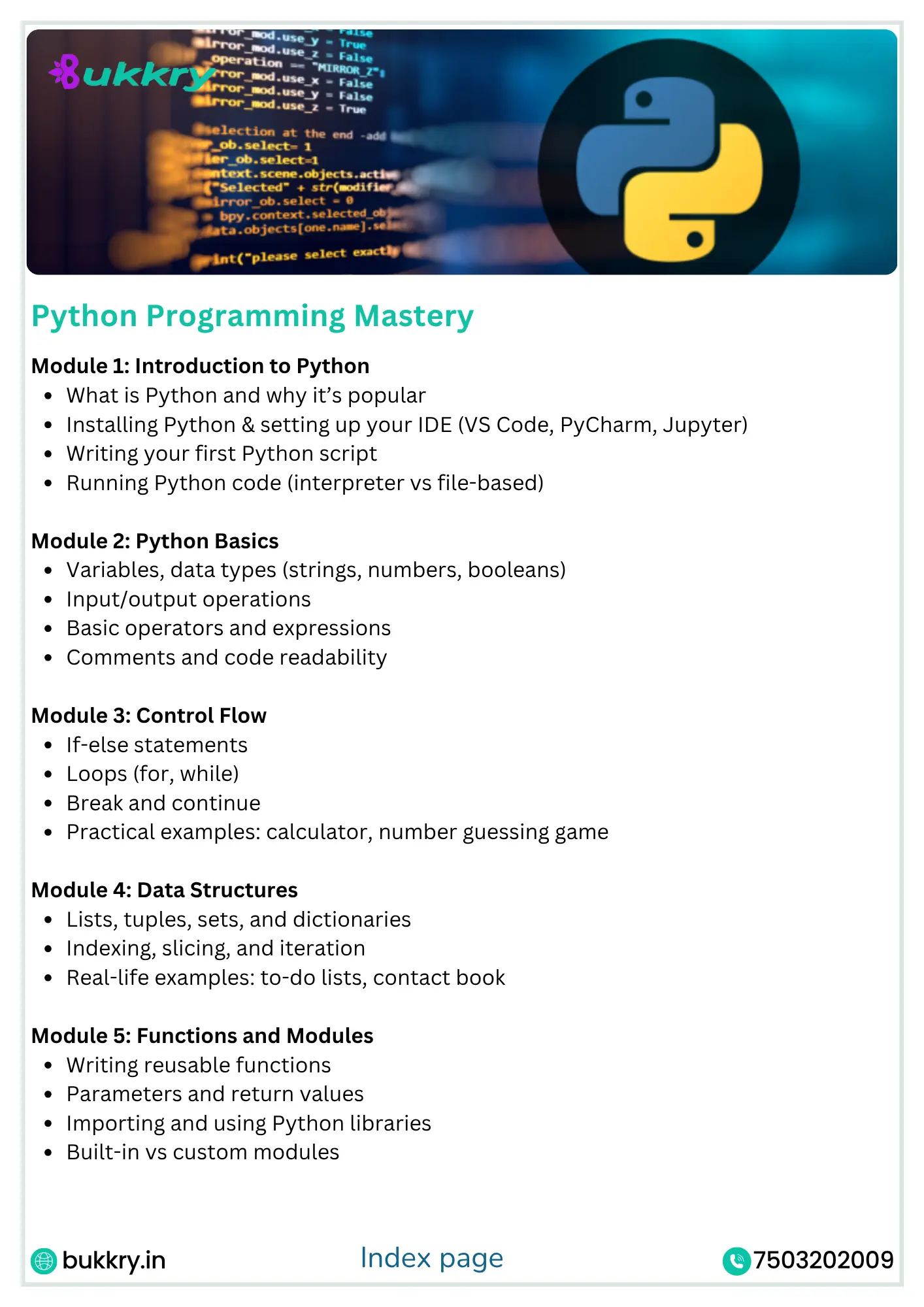 Master Python Programming with Real Projects – Bukkry
