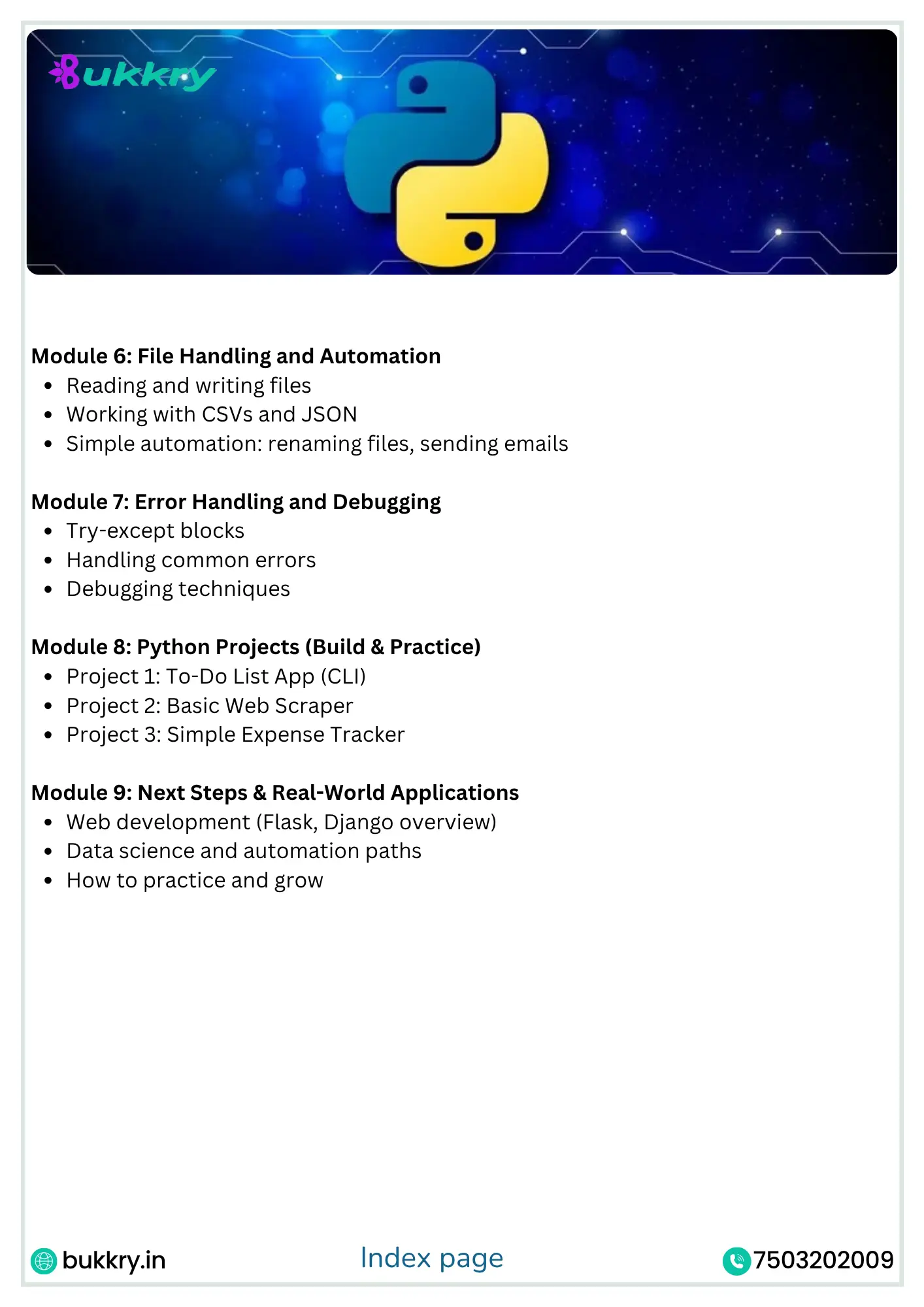 Master Python Programming with Real Projects – Bukkry