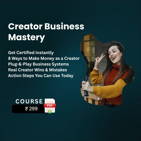 Creator Business Mastery Course Certificate by Bukkry