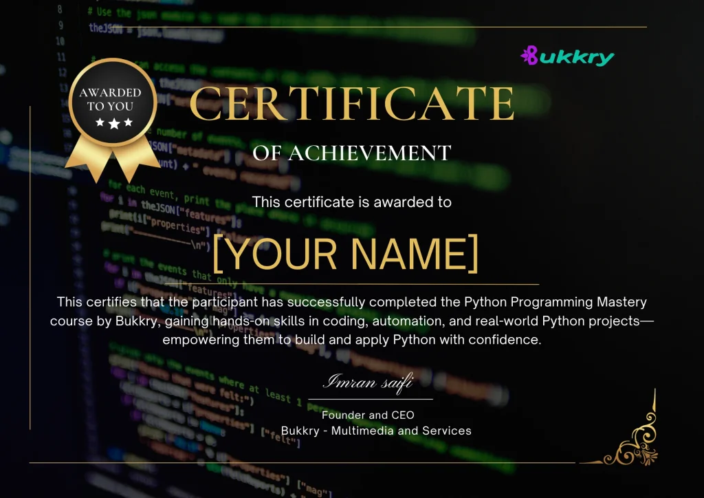 Master Python Programming with Real Projects – Bukkry