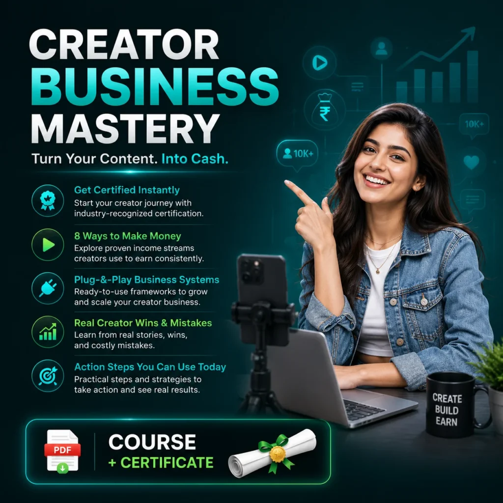 Creator Business Mastery Course Certificate by Bukkry