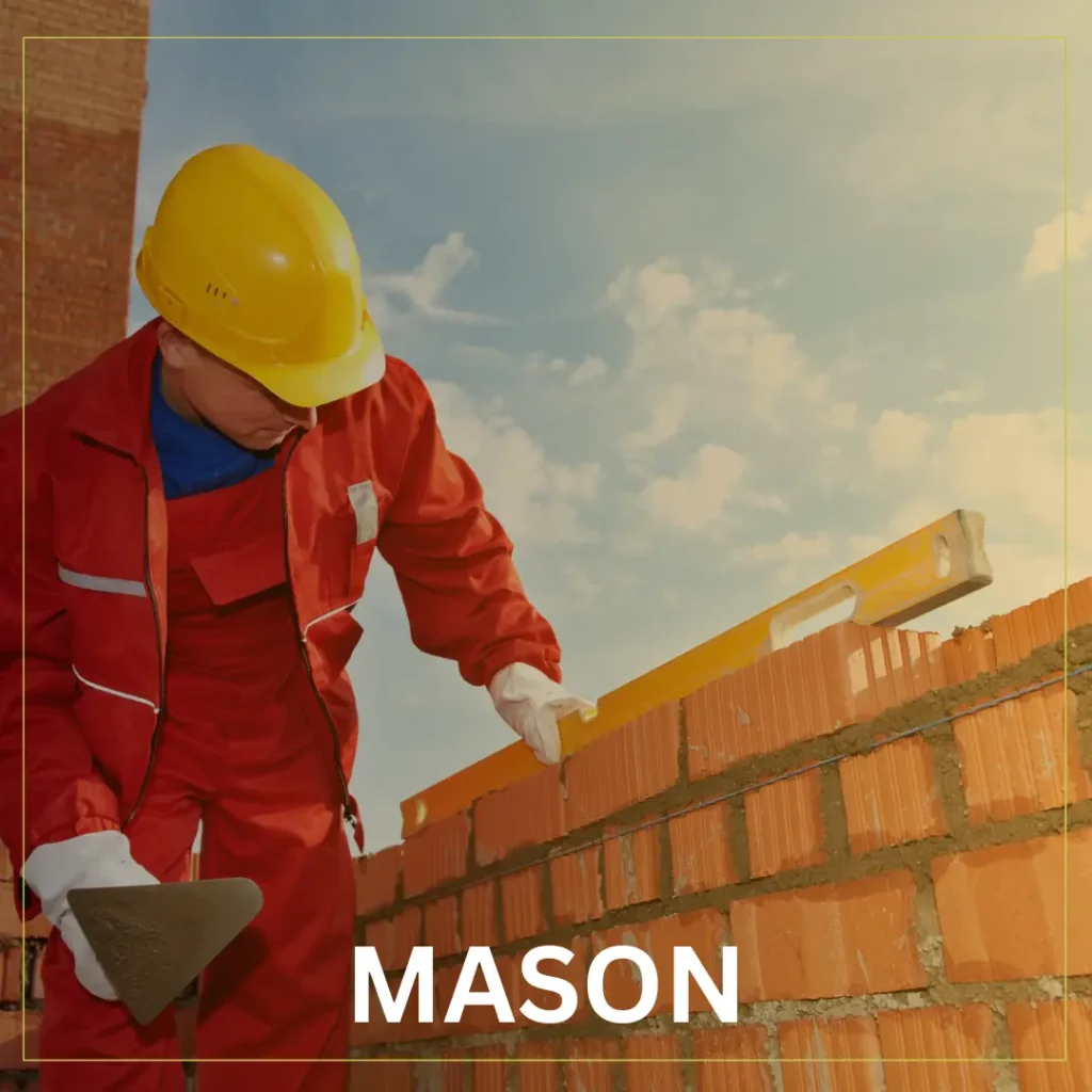 Experienced mason laying bricks for a strong and durable foundation