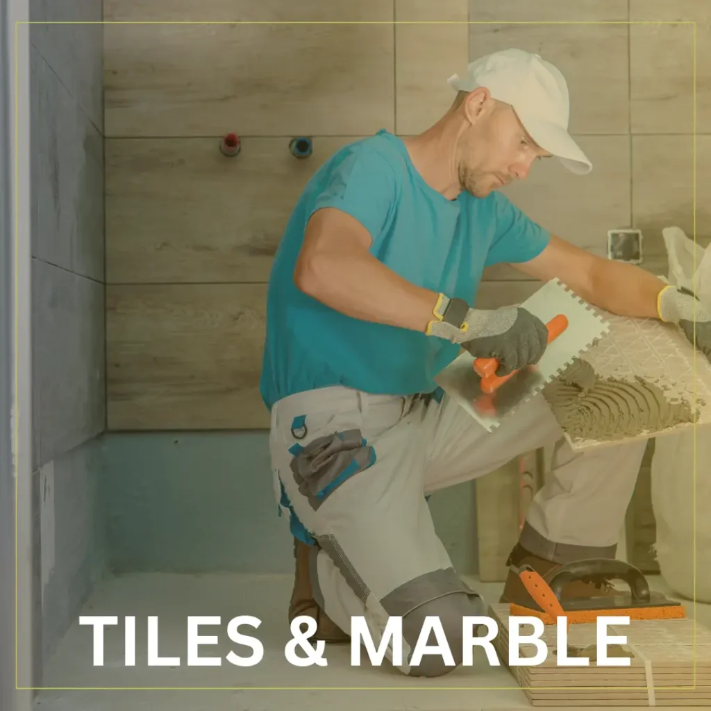 Professional installation of tiles and marble at Bukkry